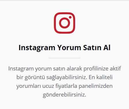 instagram yorum satın al